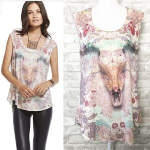 CHASER Lotus Skull Vintage Sleeveless tank Boho Sm
